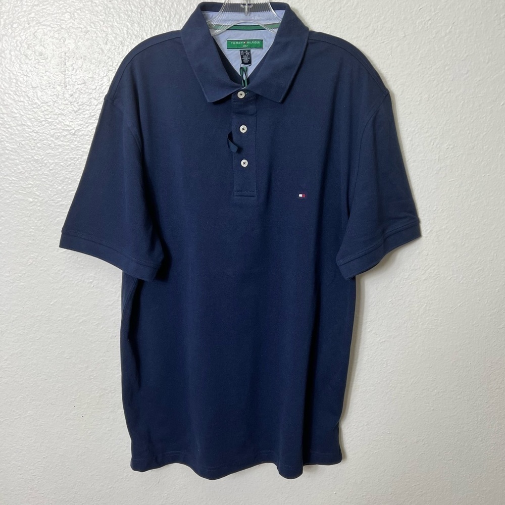 TOMMY HILFIGER GOLF THE COTTON PLUS MIDNIGHT MEN SHORT SLEEVE POLO NEW